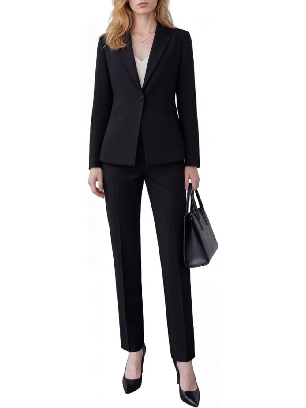 Chic Women's 2-Piece Business Pantsuit Set | Wrinkle-Free Work Outfit